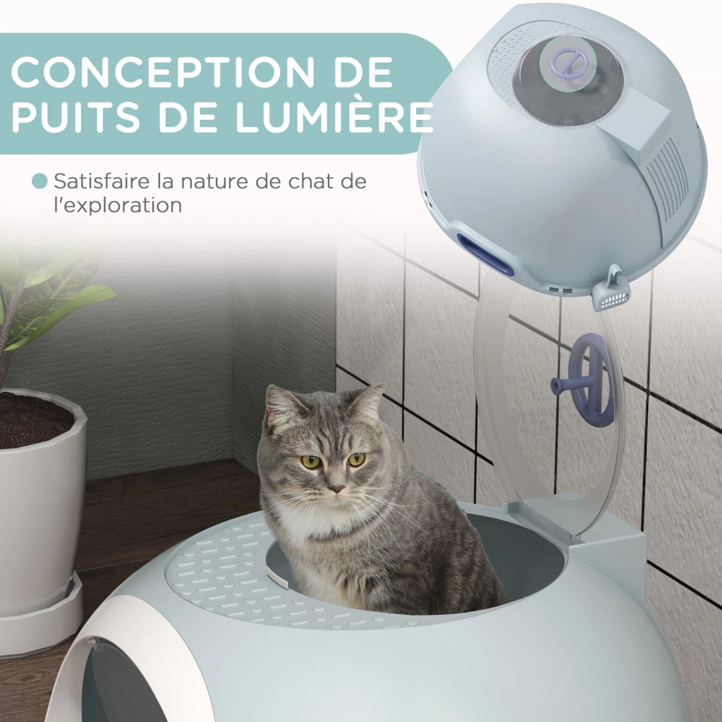 Casetta igienica per gatti con cassetto e paletta ¨C zephmum ¨C 47x55x44 cm blu