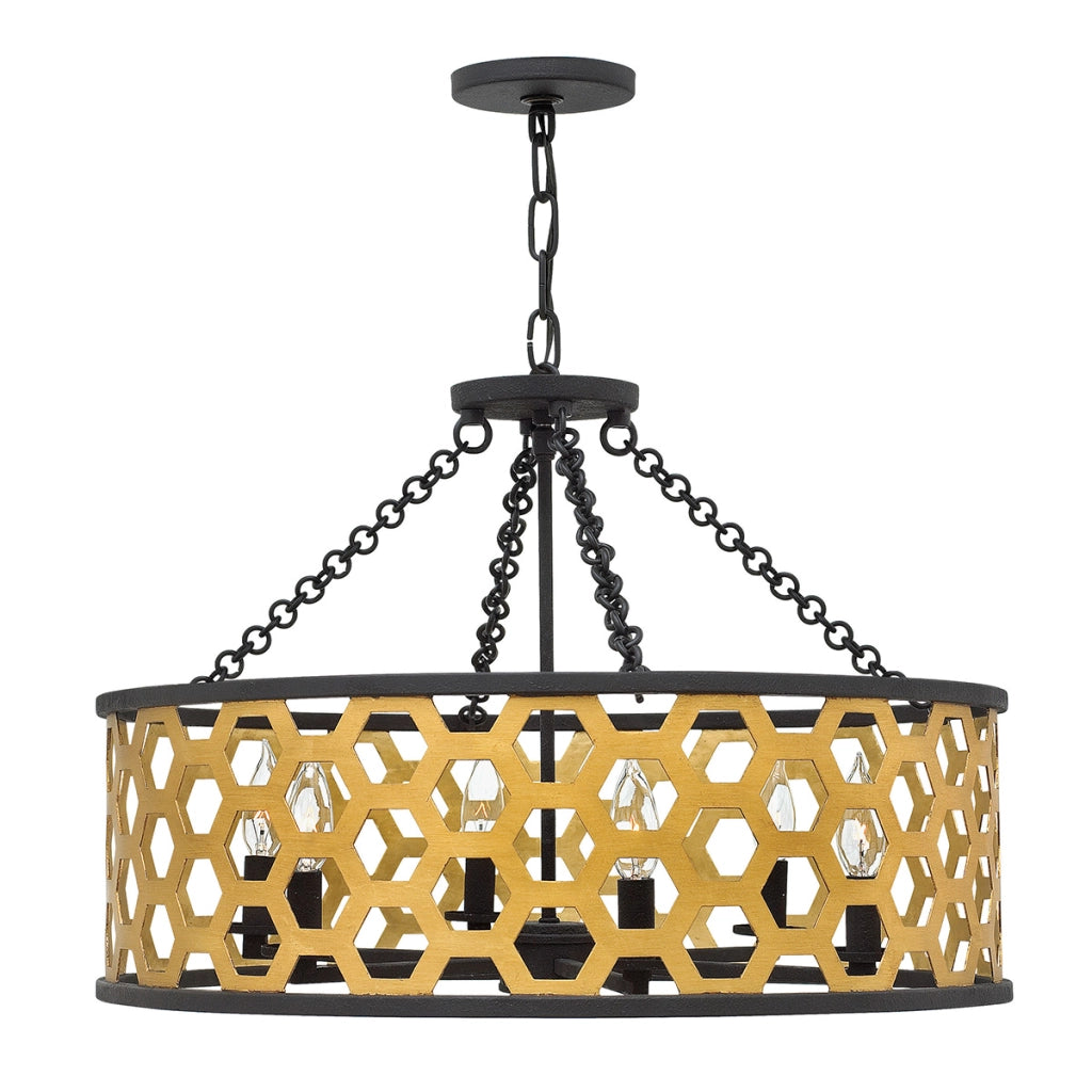 Lampadario Felix Hinkley oro caldo metallo 6xE14 Ø61cm