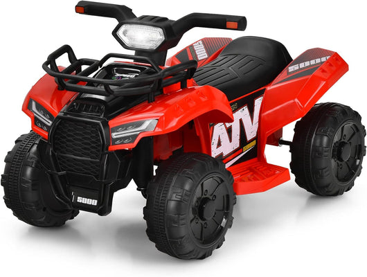 Quad Elettrico per Bambini, Auto Elettrica Cavalcabile con luce LED Musica e Box Anteriore, Mini Quad Regalo per Bambini 18-36 Mesi (Rosso)