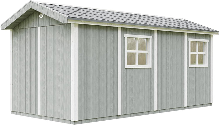 Casetta da giardino di qualit? premium 11,47 m² - H252x250x530 cm - Timbela M915C-CAVERN STEEL