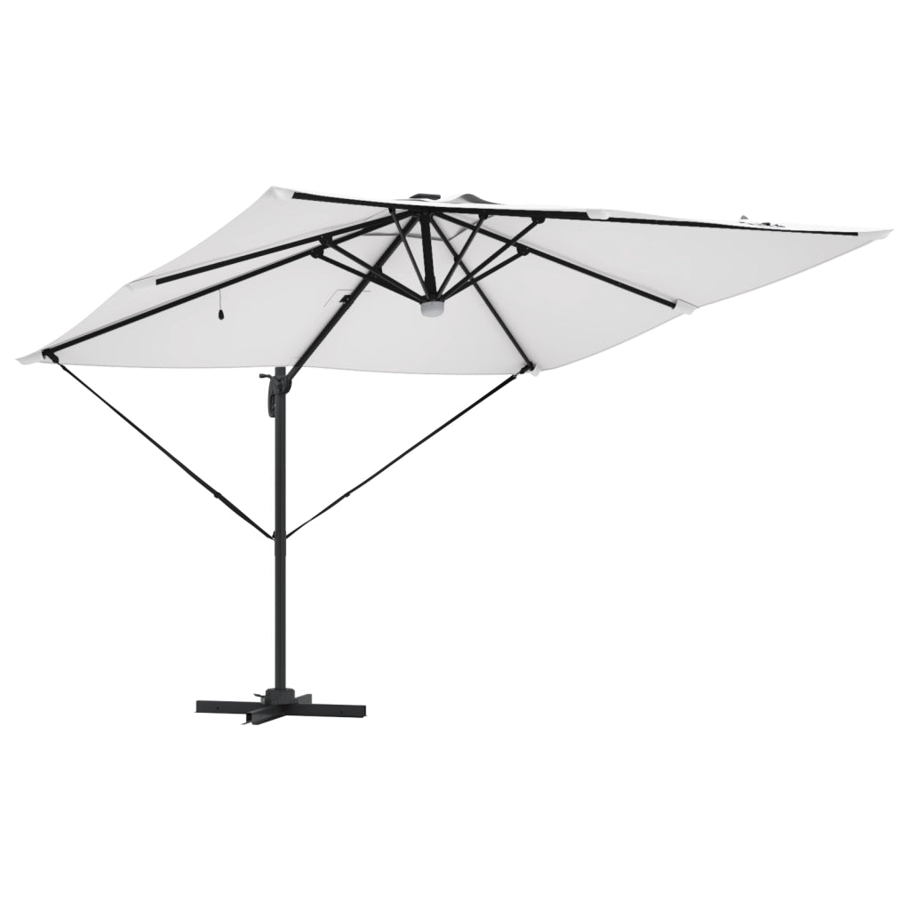 Ombrellone a sbalzo Roma con LED Sabbia 286x285x270 cm Alluminio