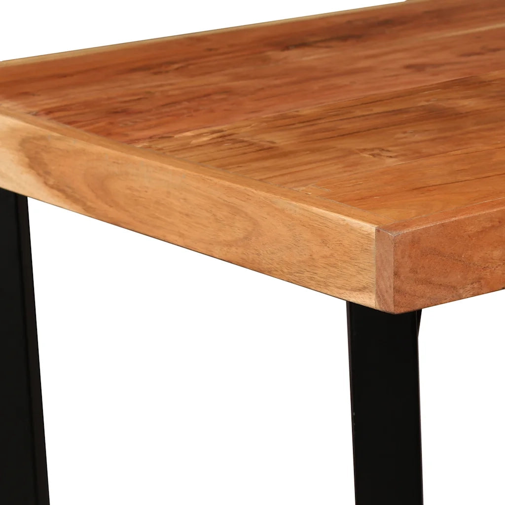 Tavolino da Bar-Tavolino da soggiorno-Tavolo in Legno Massello di Acacia 60x60x107 cm