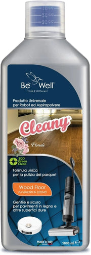 CLEANY Detergente Concentrato per Robot Lavapavimenti e Aspirazione con Igienizzante Multisurface 1000ml pulizia senza aloni e sostenibile Adatto a tutti i Robot (FLOREALE)