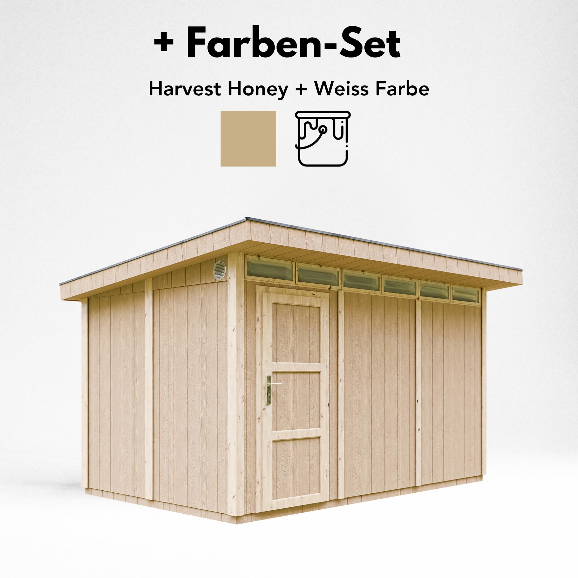 Casetta da Giardino di QUALIT? PREMIUM 8,7m?²-L412xW279cm - TIMBELA M904-HARVEST HONEY