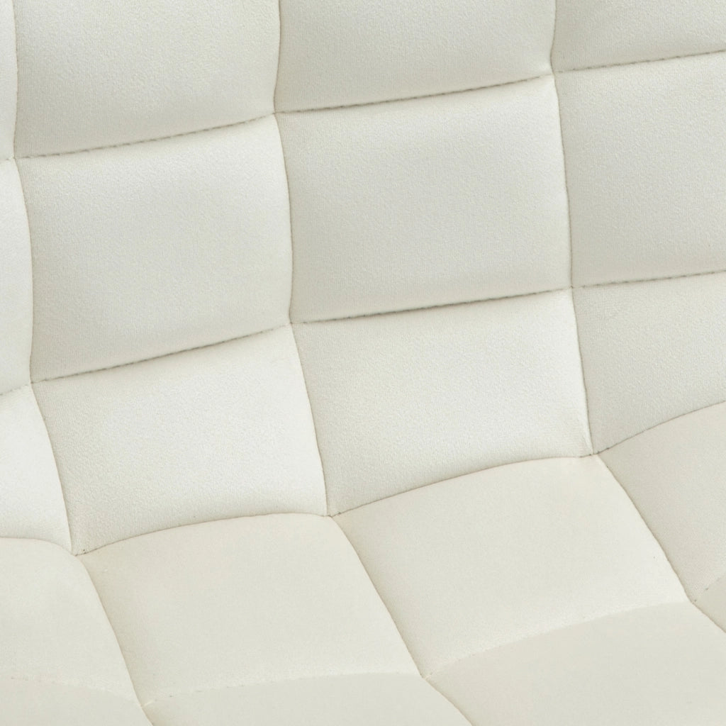 Sgabelli Alti con Schienale e Poggiapiedi ¨C zephmum ¨C Tessuto Effetto Velluto e Metallo Crema 45x47x84 cm