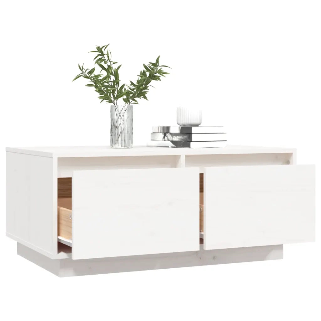 Tavolino da salotto | Tavolino da caff¨¨ | Tavolino da Soggiorno Bianco 80x50x35 cm Legno Massello di Pino
