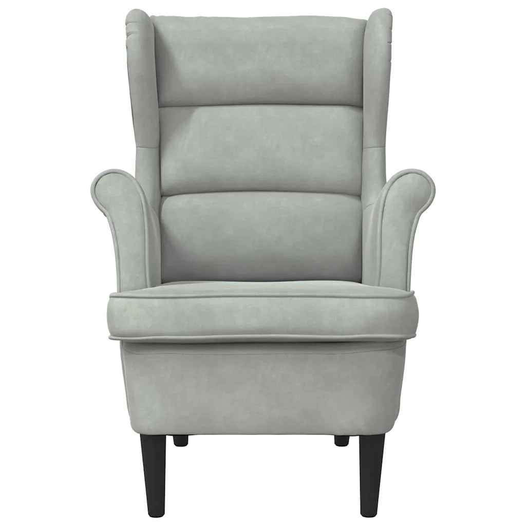 poltrona Grigio chiaro Velluto 42012824