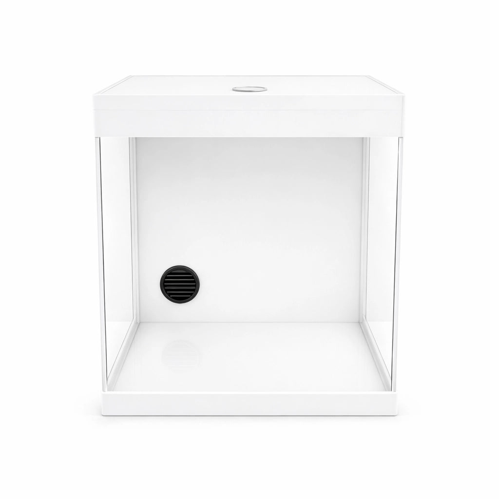 AquariumLine Cube Complete 25 Bianco - acquario cubico cm25x25x30h con filtro posteriore, pompa e illuminazione LED
