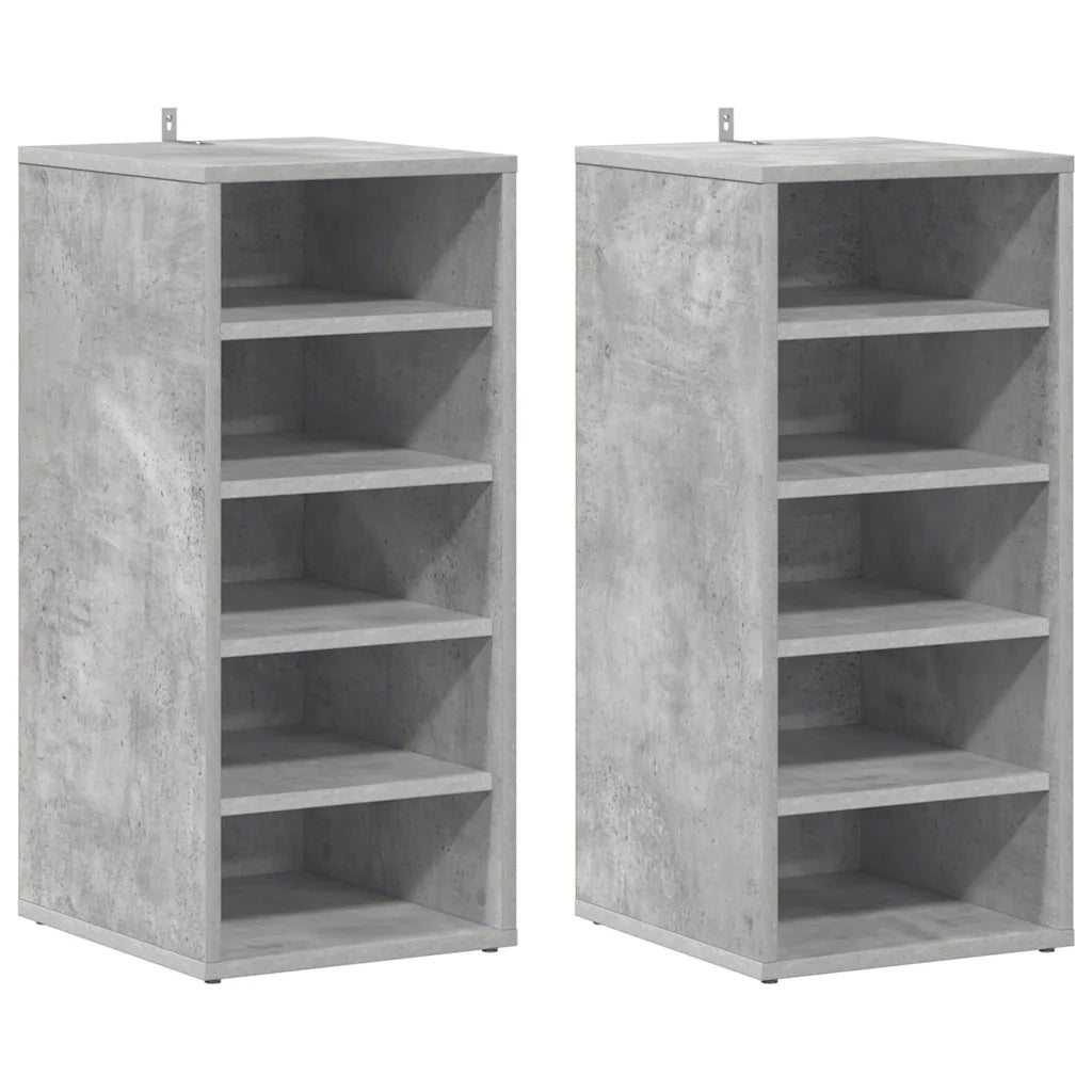 Scarpiere 2 pz Grigio Cemento 31,5x35x70 cm in Truciolatocod mxl 103602