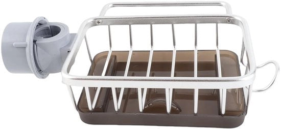 Organizzatore multifunzionale per cucina con supporto per asciugatrice e cassetta per detergenti con fondo antiscivolo e installazione facile - Cassetta per stoviglie in alluminio con supporto per asciugatrice