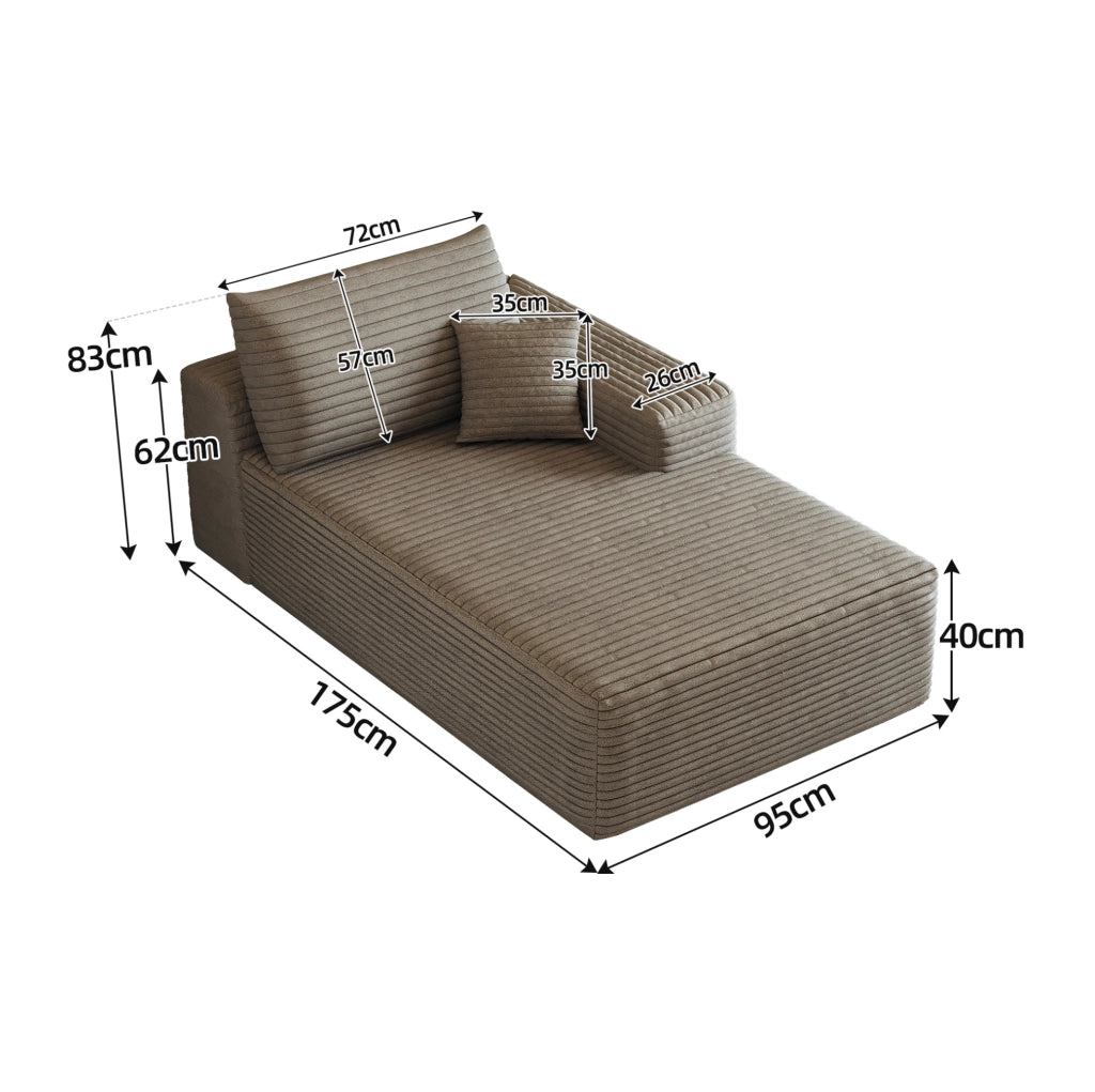 DIVANO LETTO Chaise Lounge Reversibile in tessuto Camel