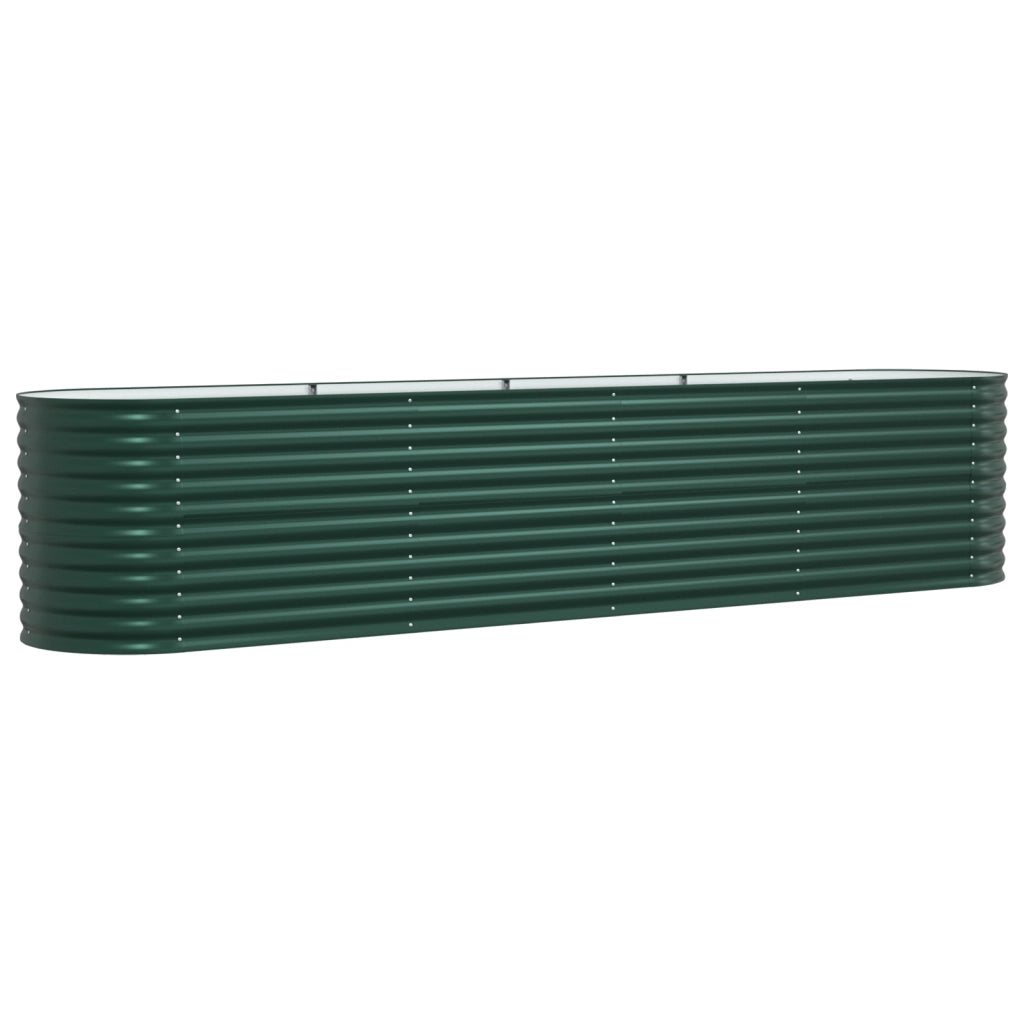 Letto da Giardino Rialzato Verde 400x80x81 cm in Acciaio Zincato
