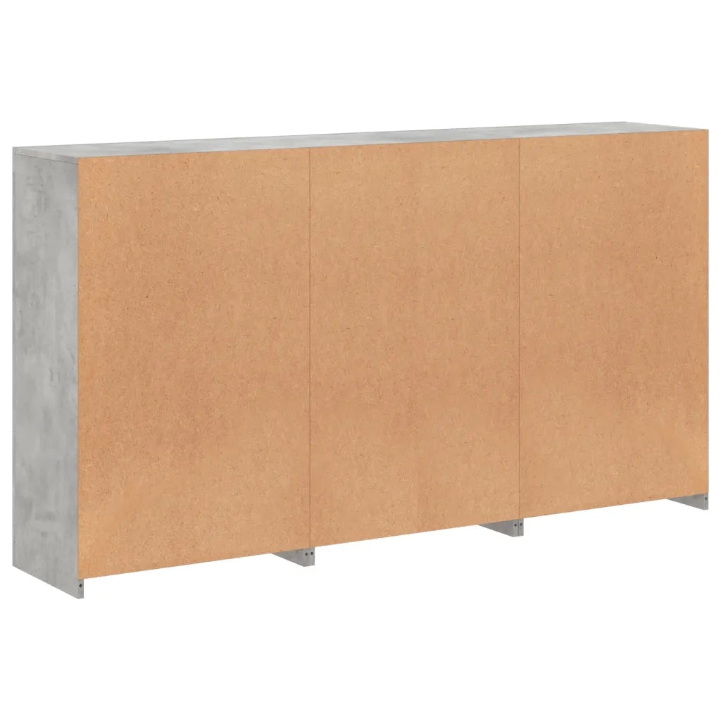 Credenza | Madia | Buffet da pranzo | Armadio da pranzo con Luci LED Grigio Cemento 181,5x37x100 cm