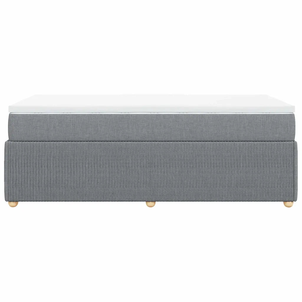 Giroletto a Molle con Materasso Grigio Chiaro100x200 cm Tessuto