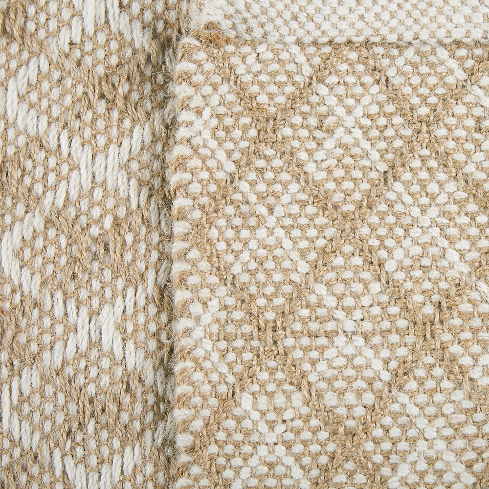 Tappeto passatoia Beige Iuta e Lana 50 x 80 cm Piccolo Tessuto a Mano Boho Corridoio Camera da Letto