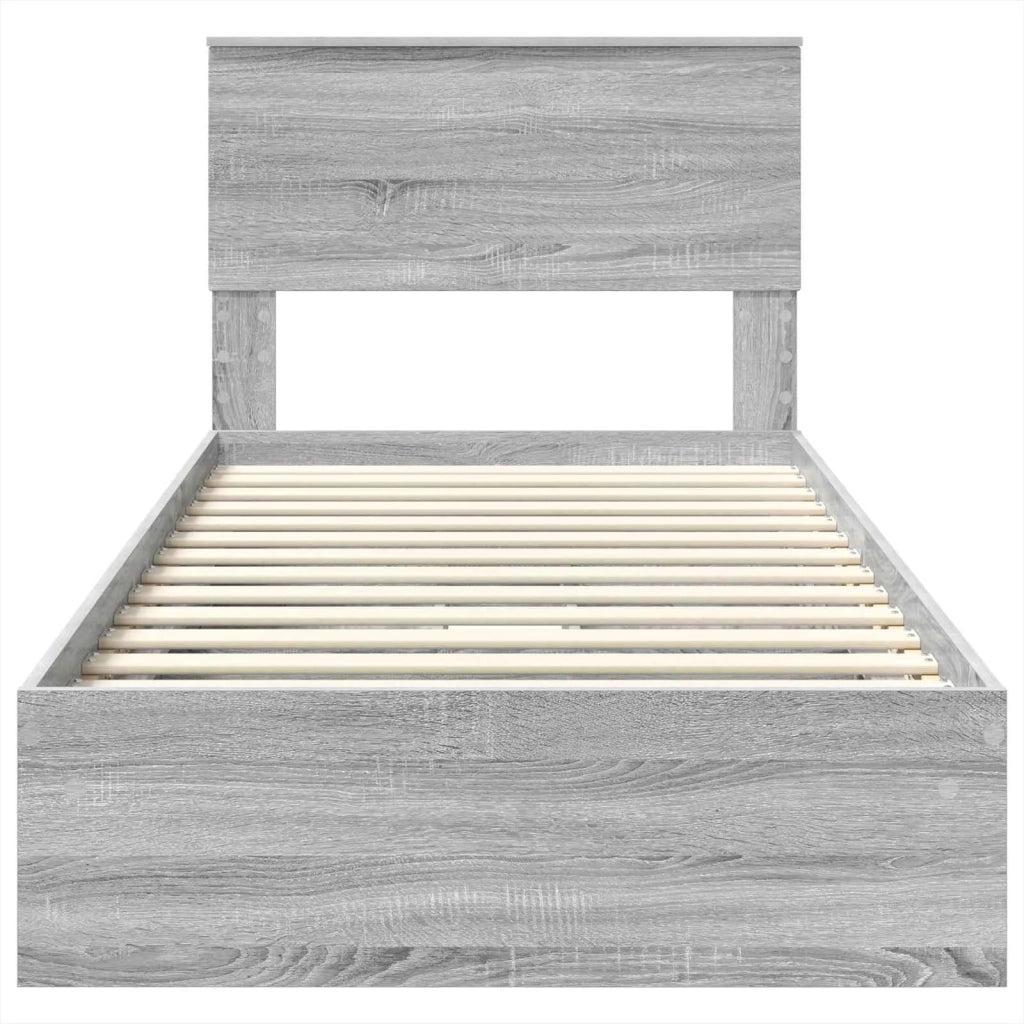 Letto con Contenitore con testiera Grigio Sonoma 75 x 190 cm 3408513