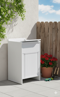 Mobile Lavatoio in PVC 50x50x85 cm con Serranda Forlani Esterni Roc Bianco