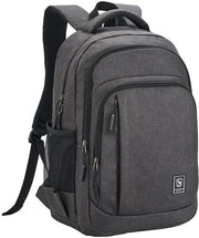 Borsa da Spalla Uomo Grande, Borsa da Scuola per Ragazzi Adolescenti, Impermeabile 44,5 cm Borsa da Laptop con Tasca per Laptop, Borsa da Lavoro per Viaggi e Escursioni, Grigio Scuro 17,3 Pollici