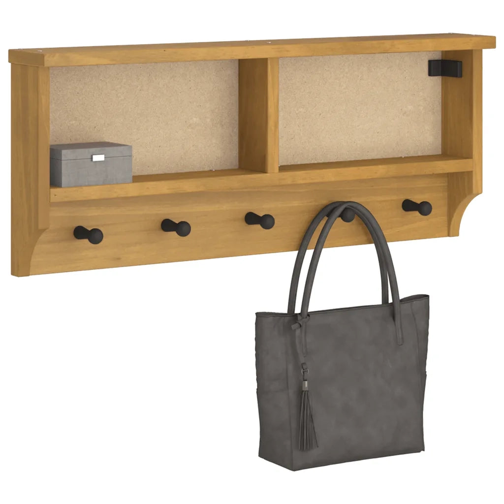 Appendiabiti da Parete SANDNES 87x12x35 cm in Legno di Pino 4010470