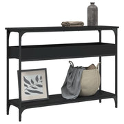 Tavolo Consolle con Ripiano Nero 100x29x75cm Legno Multistrato 837717
