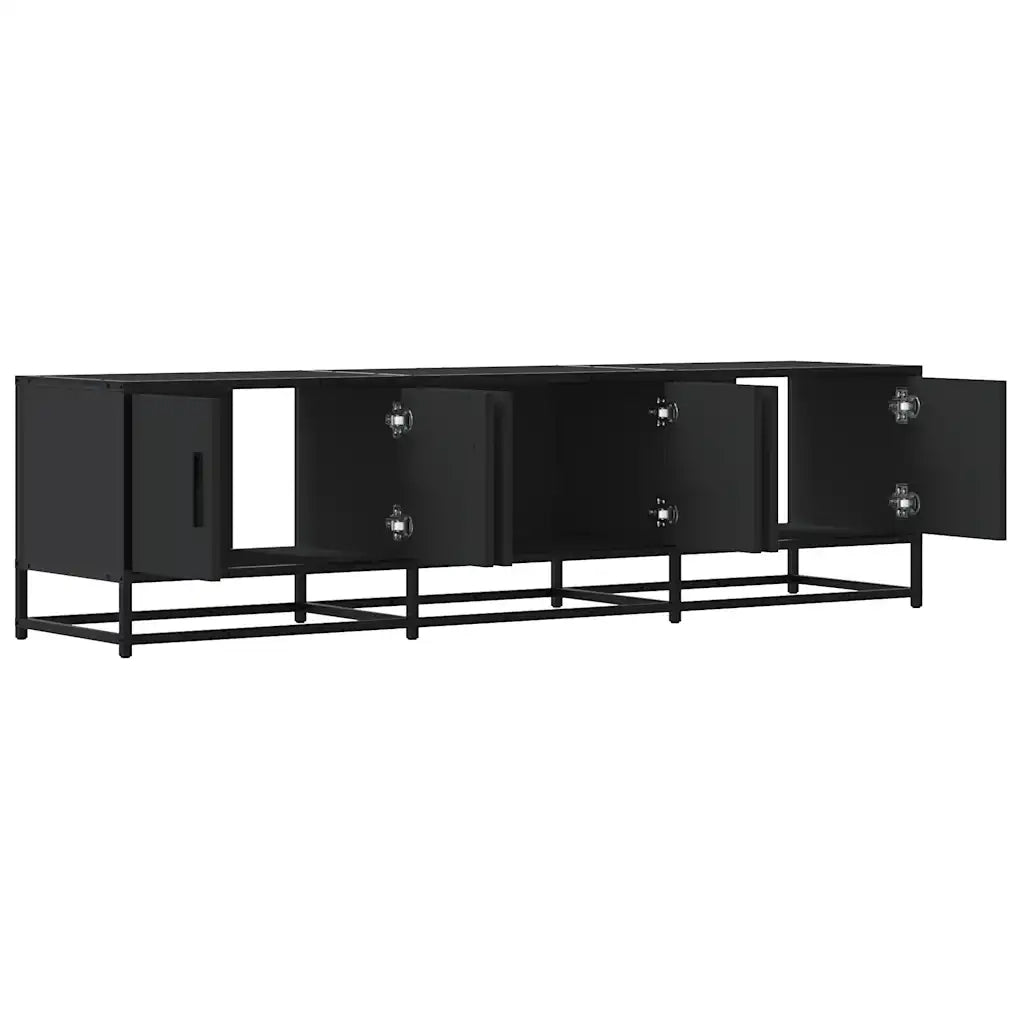 Mobile Porta TV Nero 150x35x41 cm in Truciolato e Metallo 848859