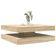vidaXL Tavolino da Caffè Girevole a 360 Gradi Sonoma 90x90x34,5 cm