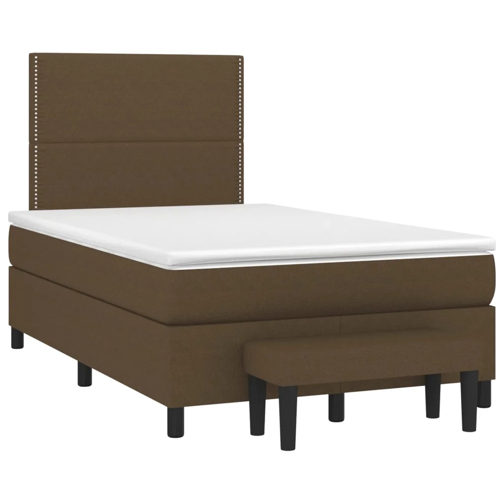 Giroletto a Molle con Materasso Marrone Scuro 120x200cm Tessuto 3136504