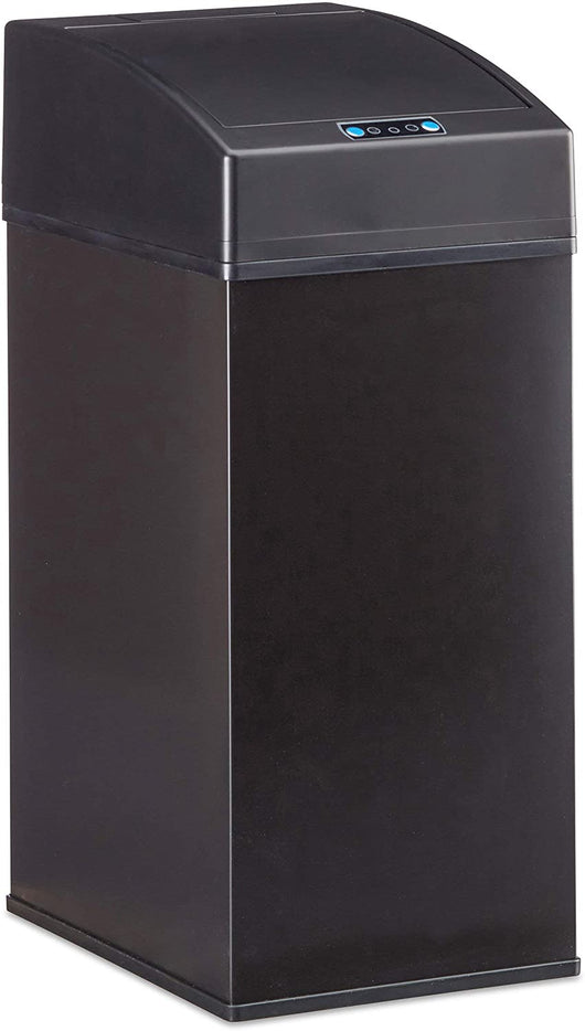 Pattumiera automatica design da cucina con coperchio con sensore, secchio interno 7 litri nero 13_0002322_2