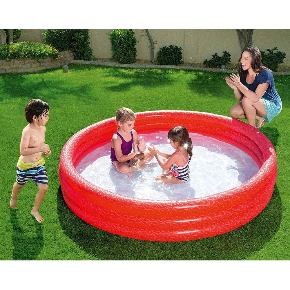 Trade Shop - Piscina Tinta Unita Effetto Ghiaccio Gonfiabile 3 Anelli 183x33cm Giardino 51027 -
