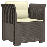Poltrona a 1 Posto con Cuscini Aspetto Rattan PP Grigio Chiaro 8011880