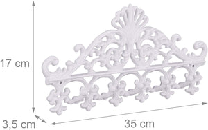 Appendiabiti da muro 5 ganci bianco antico 13_0002203