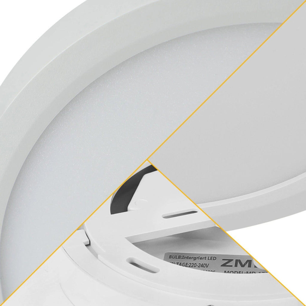 ZMH Lampada da soffitto plafoniera LED dimmerabile 20W rotonda piatta 30cm