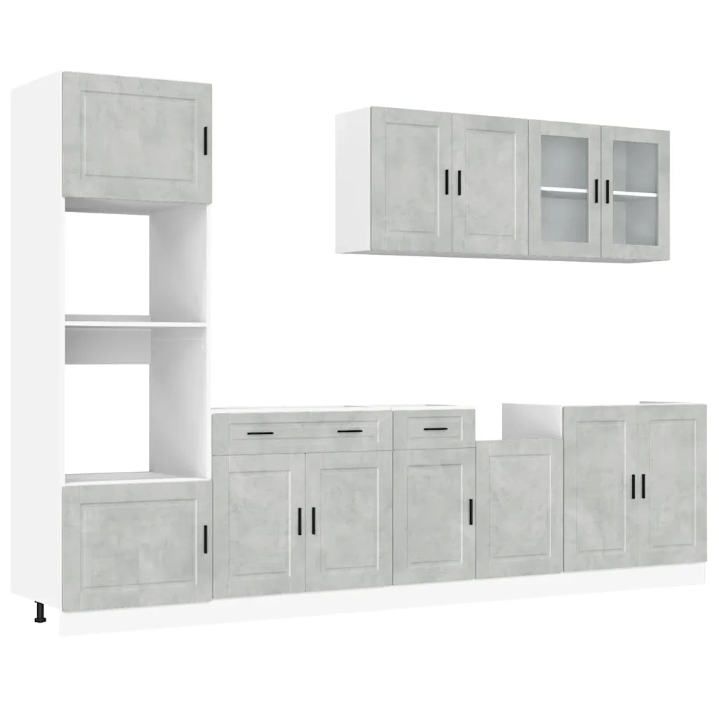 Set Mobili da Cucina 7 pz Kalmar Grigio Cemento in Truciolato 3314755