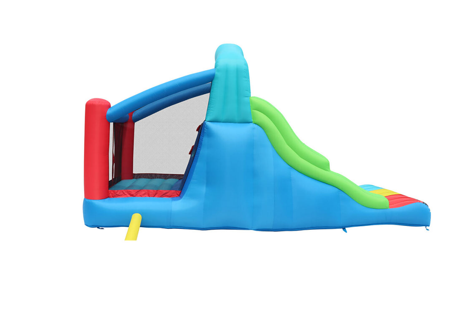 Gonfiabile per Bambini Triplo Scivolo Racing Arrampicata e Rimbalzo Multicolore