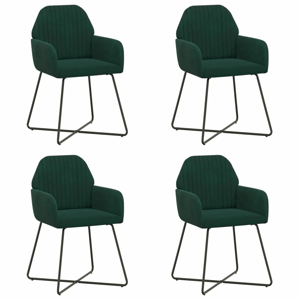 Sedie da pranzo 4 pz Velluto Verde Scuro 55 x 50 x 84 cm 3428375