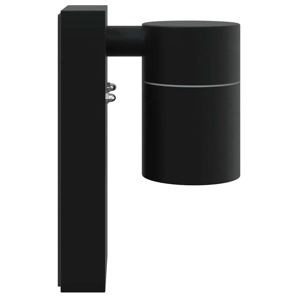 Set di 2 applique da esterno dal design minimalista 6,5 x 10,5 x 16 cm in acciaio inox nero 02_0056536