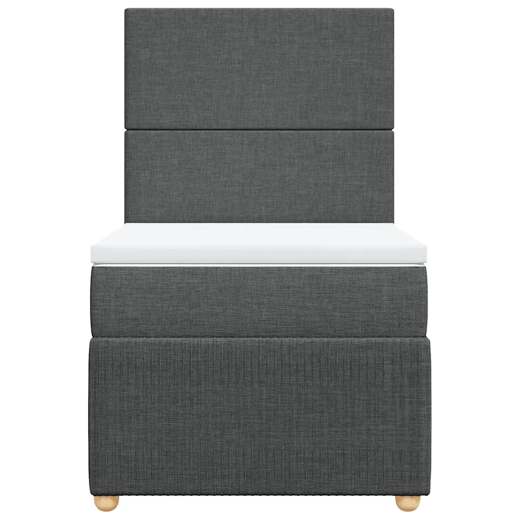 Giroletto a Molle con Materasso Grigio Scuro 80x200 cm Tessuto