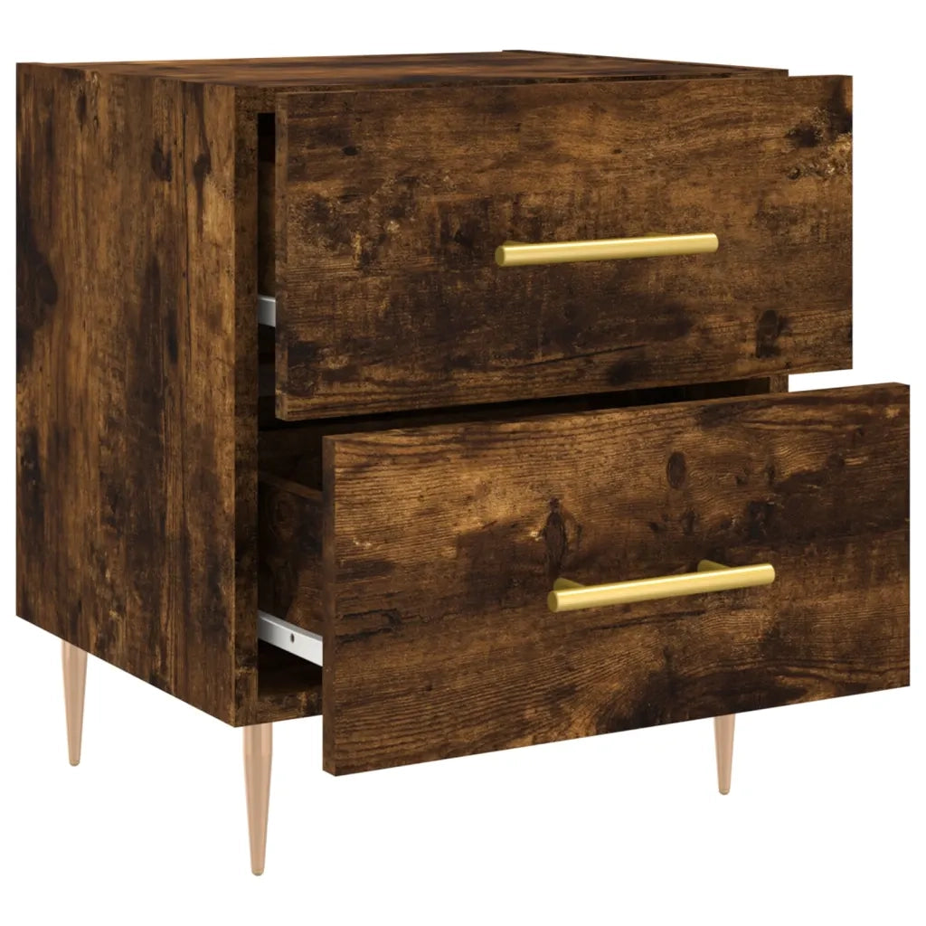 Comodino Rovere Fumo 40x35x47,5 cm in Legno Multistrato 827286