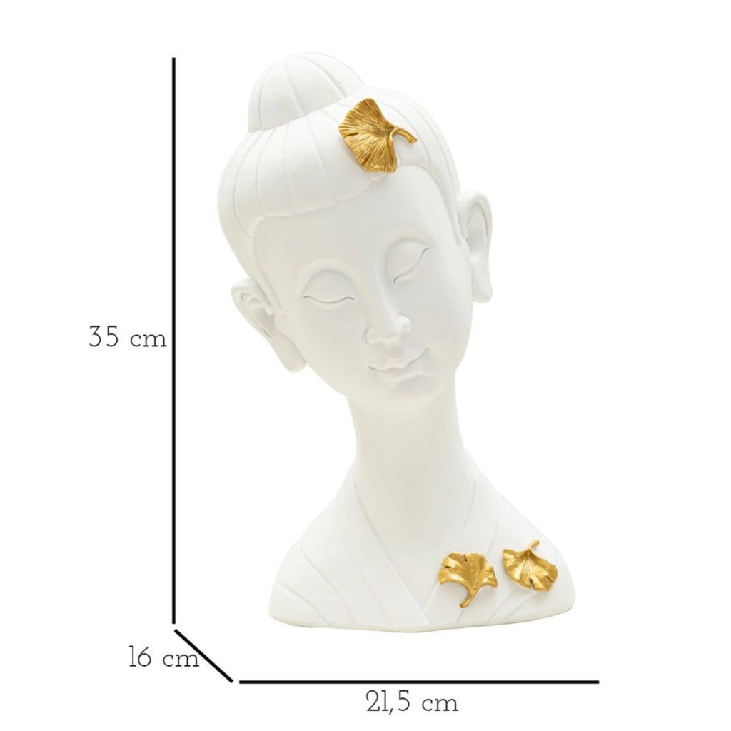 Scultura VKH373, Bianco, Poliresina, 21,5x16x35 cm