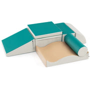 Set di 7 blocchi da costruzione in schiuma per arrampicarsi e gattonare 60 x 40 x 11 cm ideali per bambini in similpelle verde 20_0009990