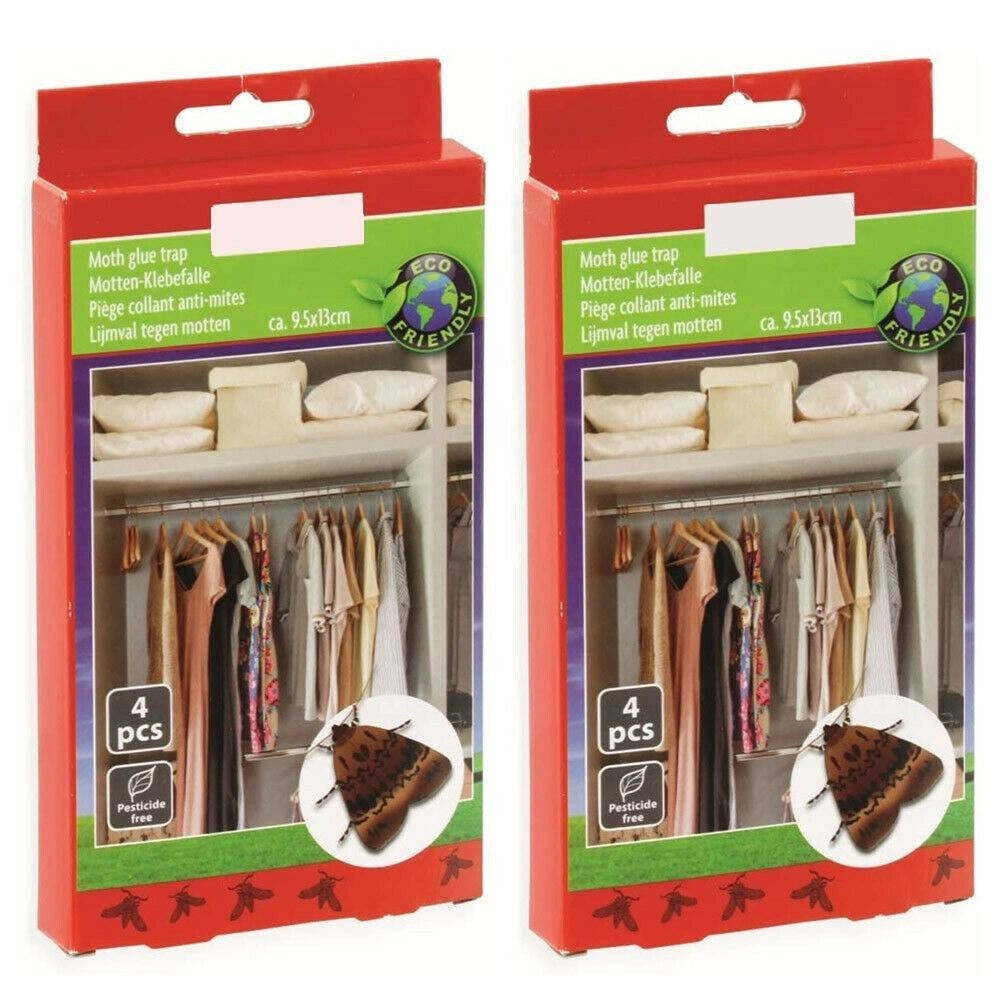 Trade Shop - 2x Confezioni Trappola Adesiva Tarme Cibo E Insetti Per Mobili E Armadi 8 Fogli -