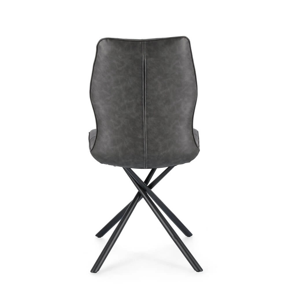 Set di 2 Sedie Imbottite in Similpelle con Gambe in Acciaio - SOPHIA