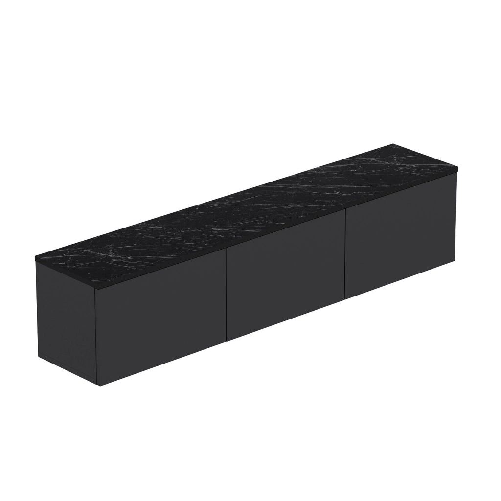 Mobile TV sospeso in legno "Neon" con illuminazione LED - 160 x 32 x 35 cm - Grigio antracite