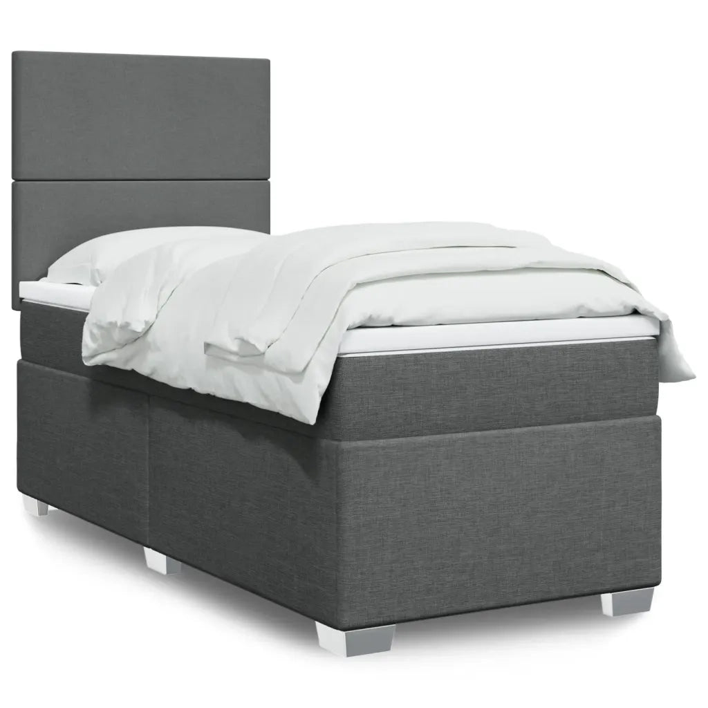 Giroletto a Molle con Materasso Grigio Scuro 90x200 cm Tessuto 3290365