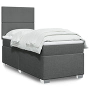 Giroletto a Molle con Materasso Grigio Scuro 90x200 cm Tessuto 3290365