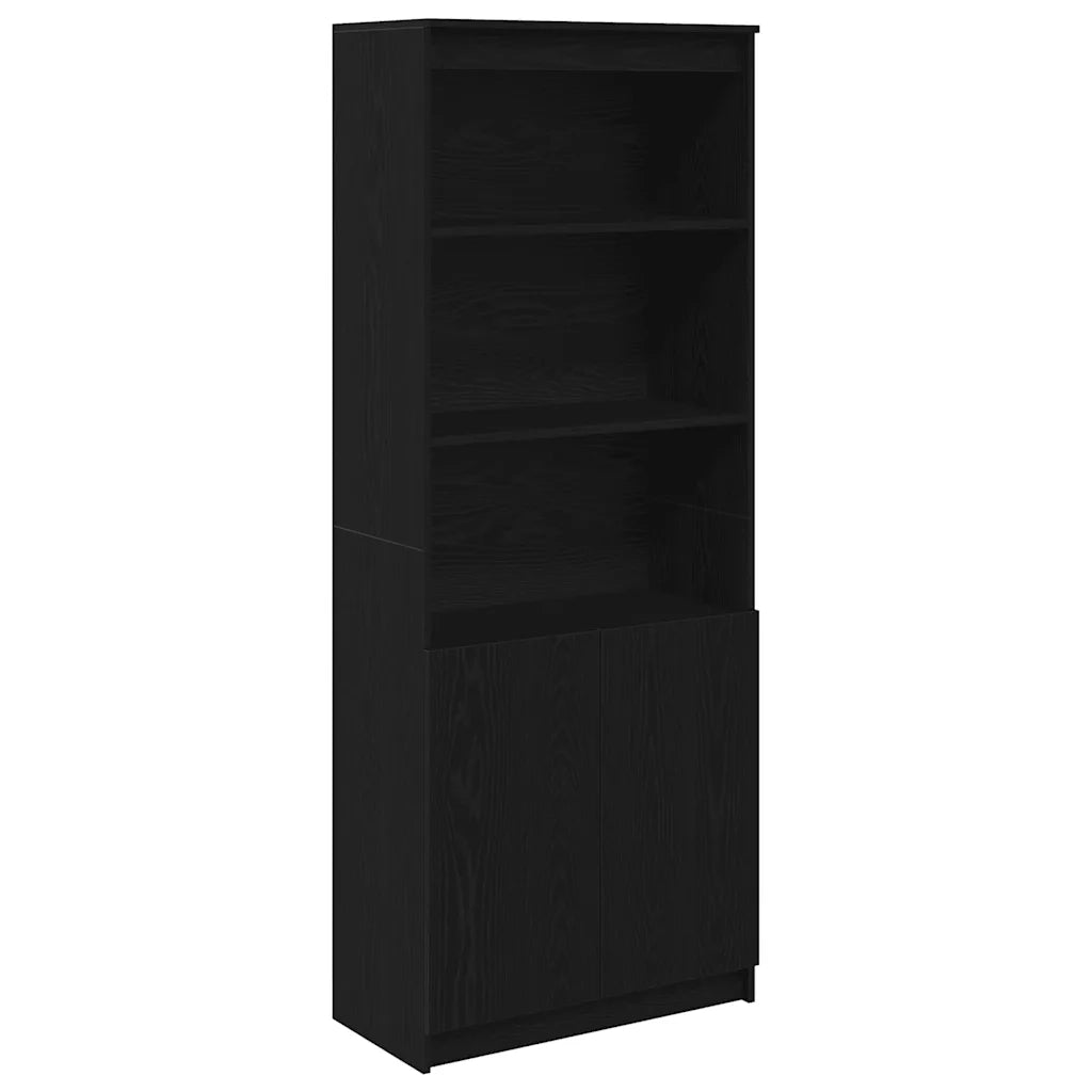 Credenza Rovere Nero 70x35x180 cm in Legno Multistrato 3328472