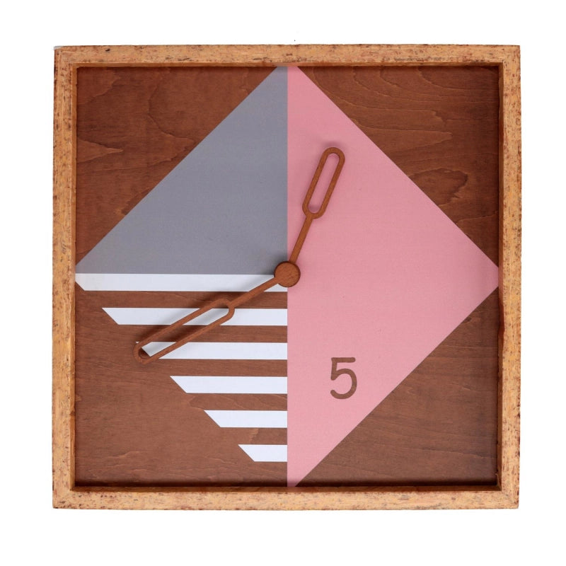 Orologio legno legno quadro cm 31x31h4,5