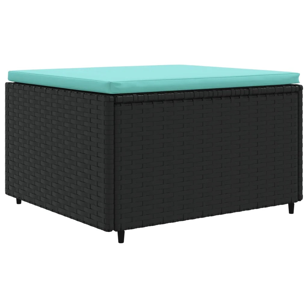 Set Mobili da Giardino 6 pz con Cuscini in Polyrattan Nero