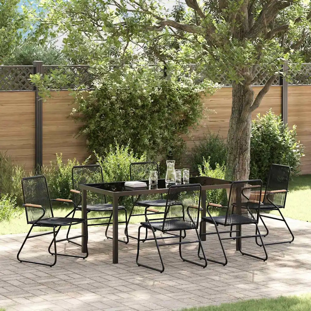 Set da Pranzo per Giardino 7 pcs Nero 3379174