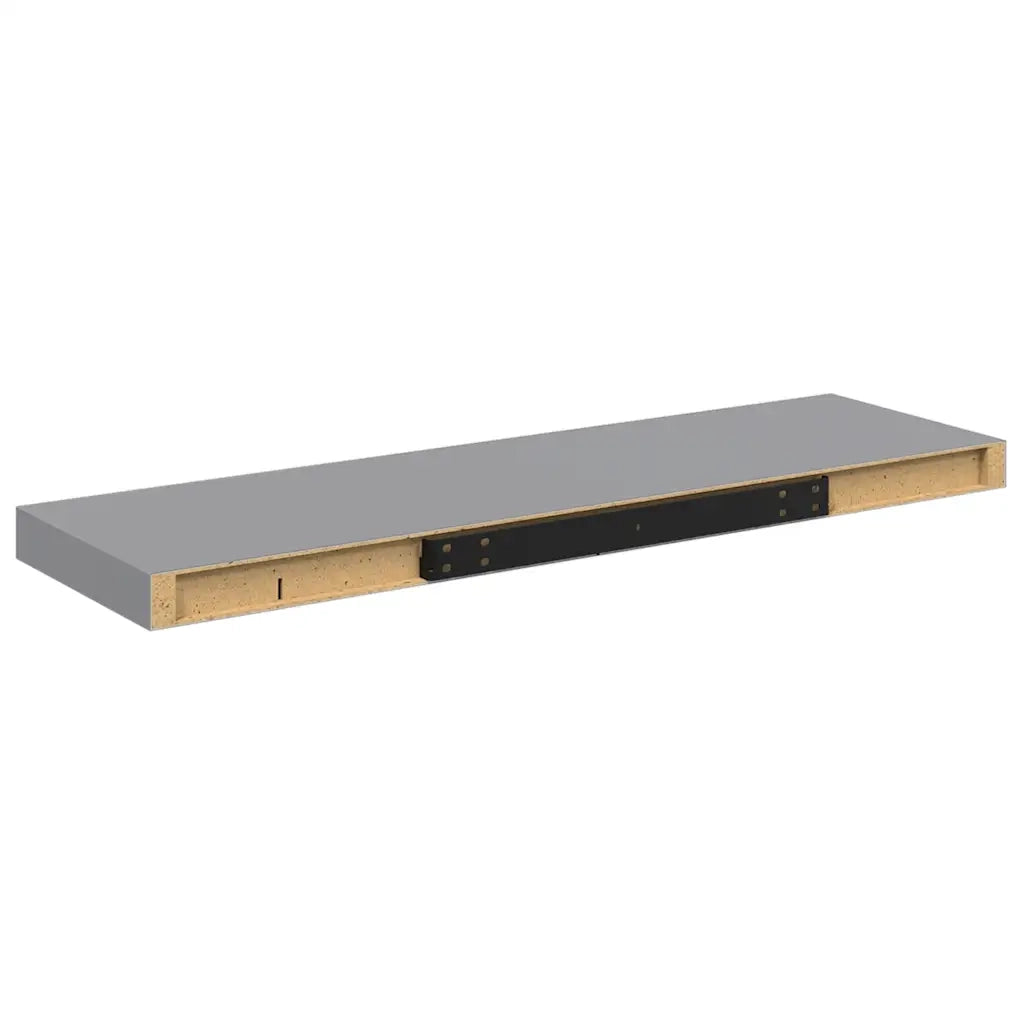 Scaffali a Parete 2 pz Grigi 80x23,5x3,8 cm in MDF 323857
